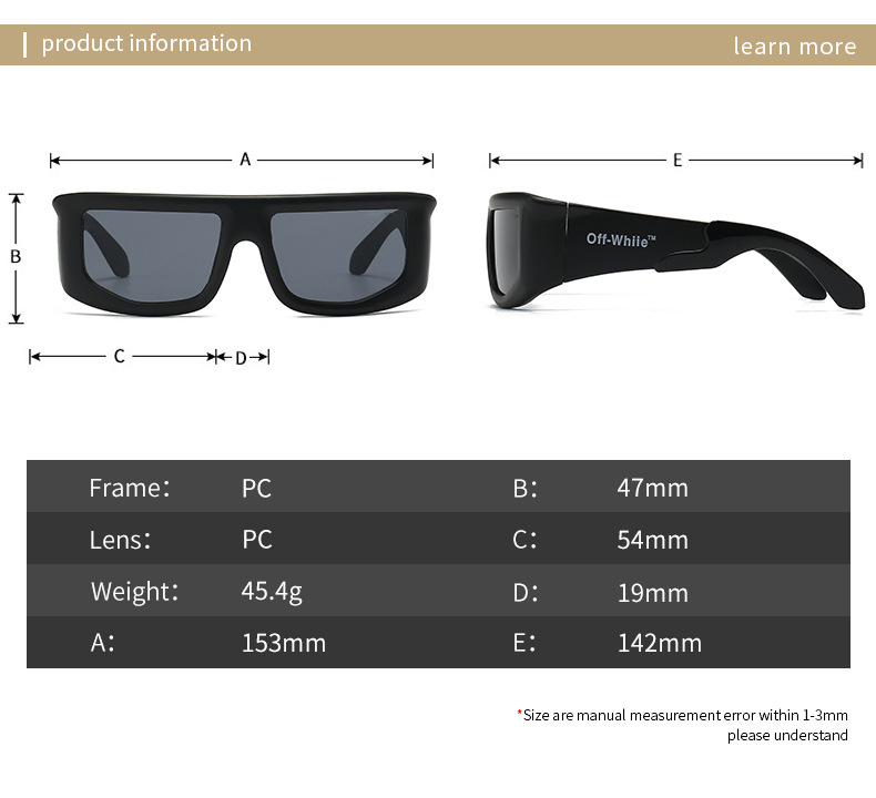 Óculos de sol de proteção ocular RUISEN'S Fashion com armação quadrada uv400