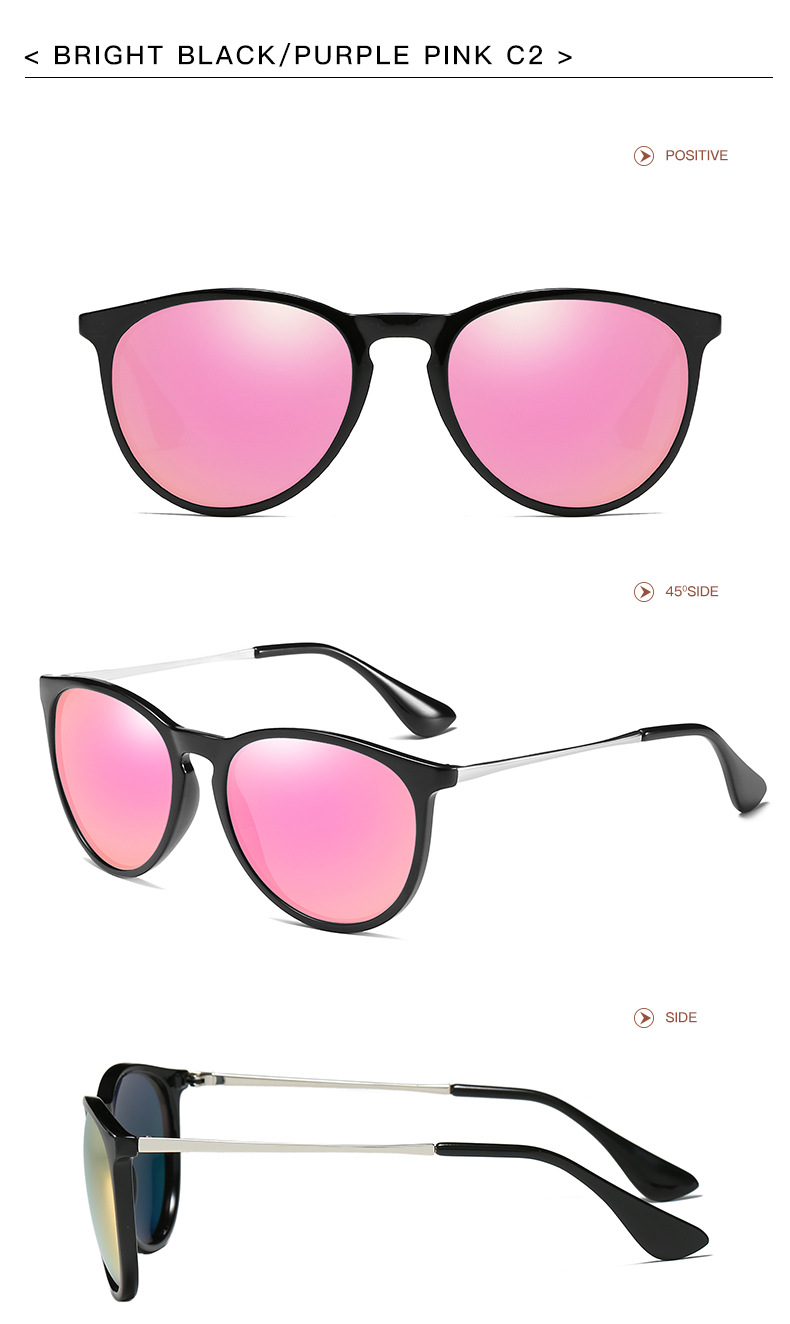 Lunettes de soleil rondes pour femmes et hommes classiques