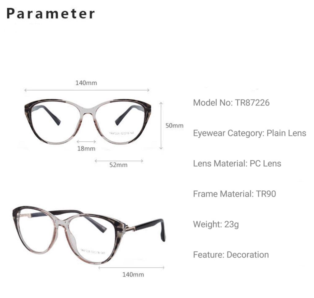 RUISEN’S Fashional TR90 Frame Glasses 87226