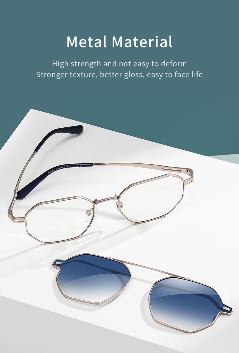 Clip-De Metal Polarized Anti Glare Sunglasses et Blue Light