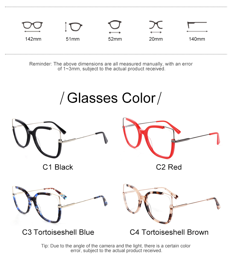 إطار بصري من RUISEN'S Fashion Acetate+Metal 1504