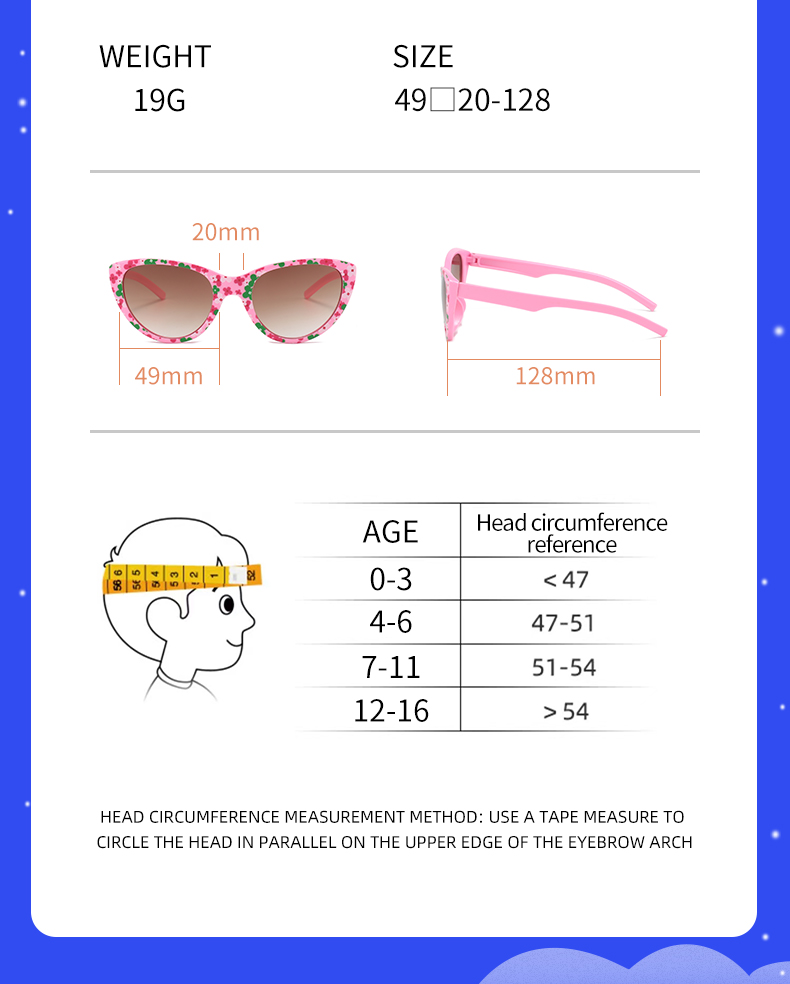 RUISEN'S trendige Katzensonnenbrille für Kinder XT6134