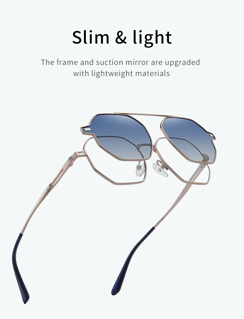 Clip-On Metal Polarized Anti Glare Sunglasses and Blue Light