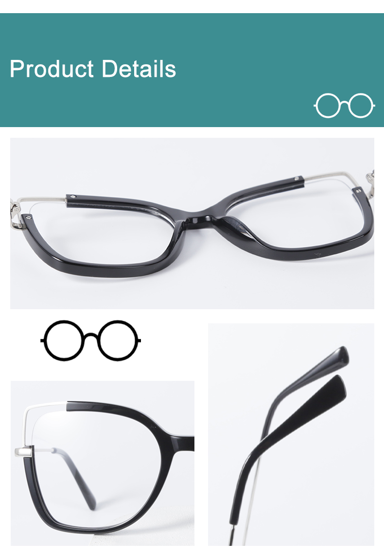 RUISEN'S Fashion Acetate+Frame Optical Metal 1504