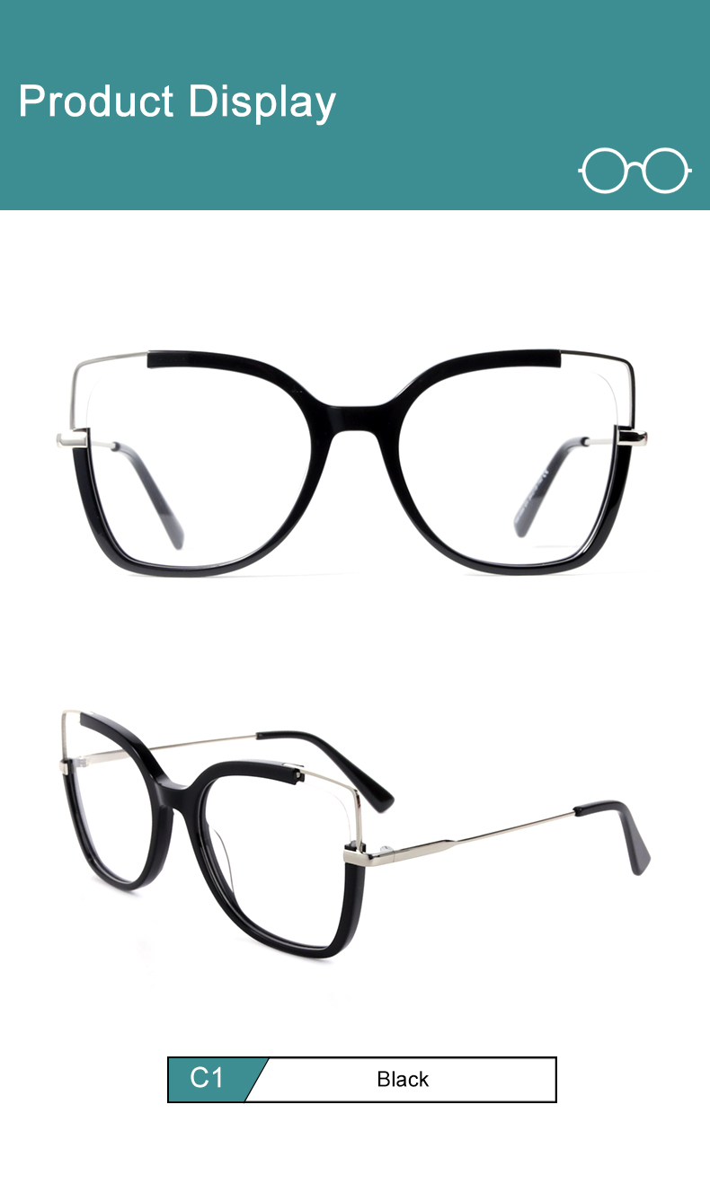 RUISEN'S Fashion Acetate+Frame Optical Metal 1504