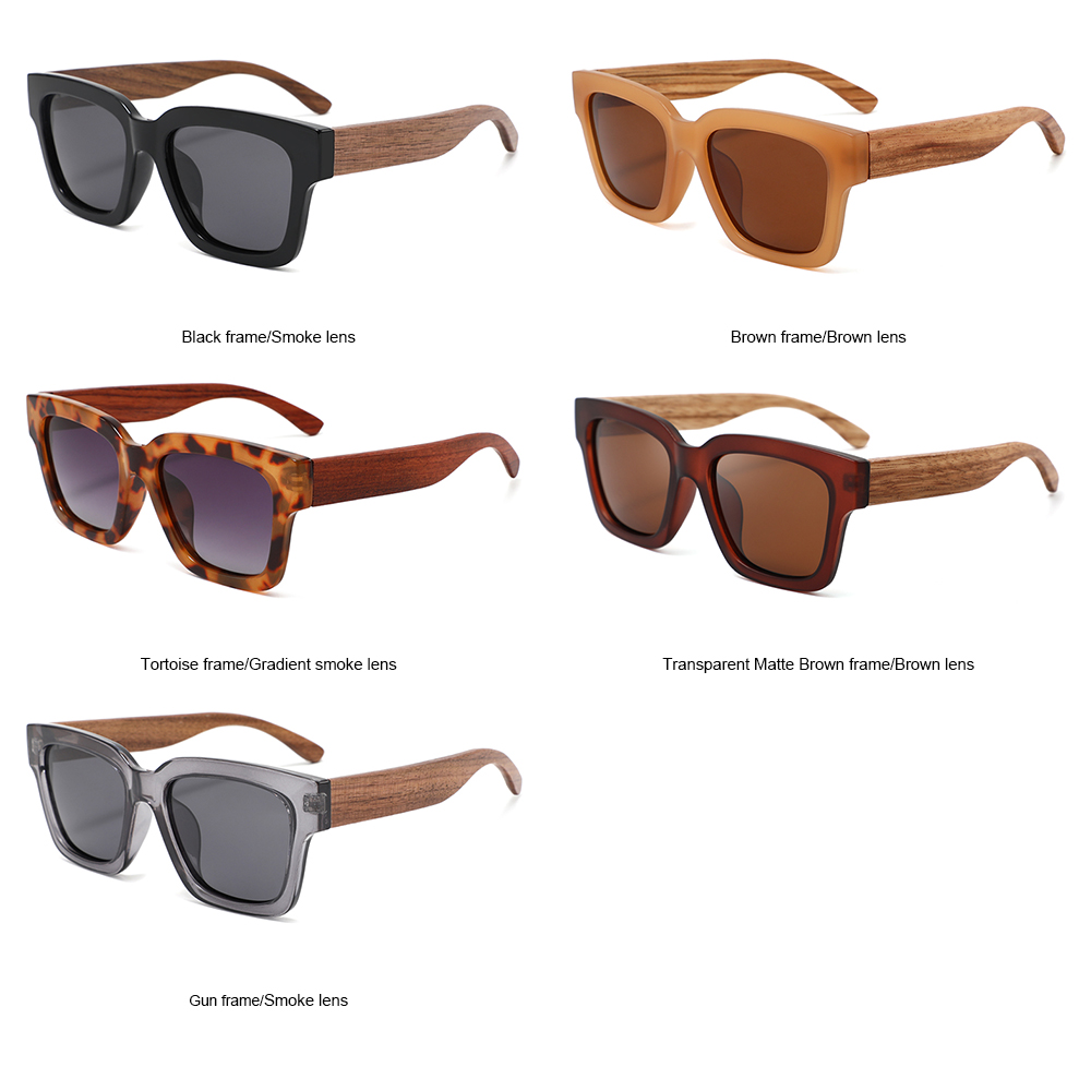 Ruisen's Men's Retro Polarized Light Wooden Sunglasses 1535