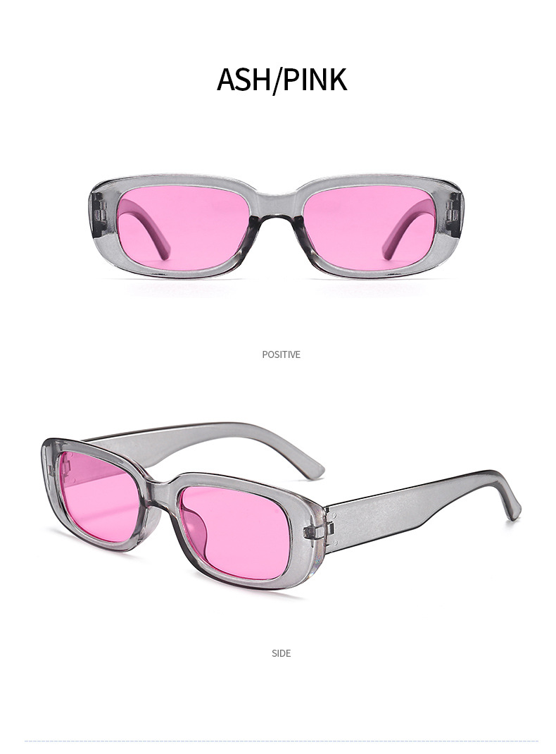 lunettes de soleil à monture cendrée et verres roses