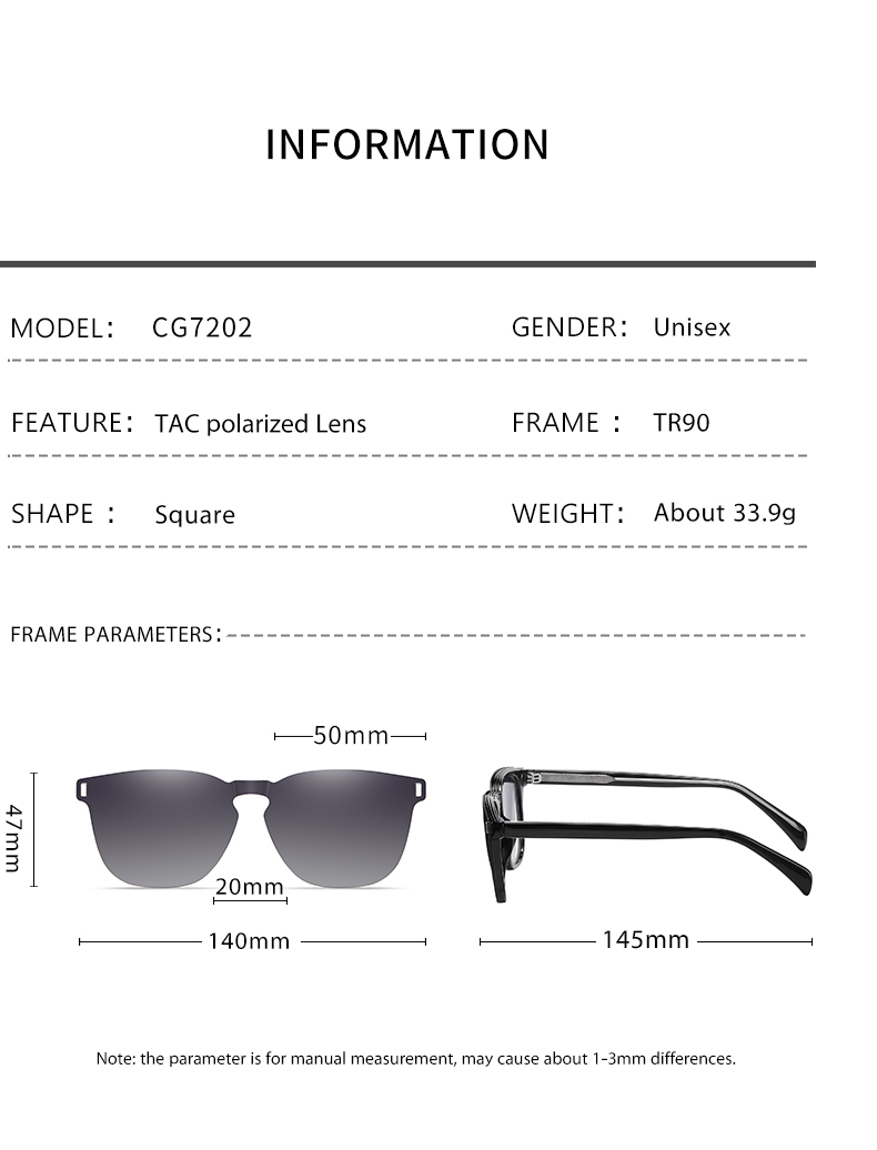 Lunettes de soleil polarisées fonctionnelles à clipser RUISENS CG7202