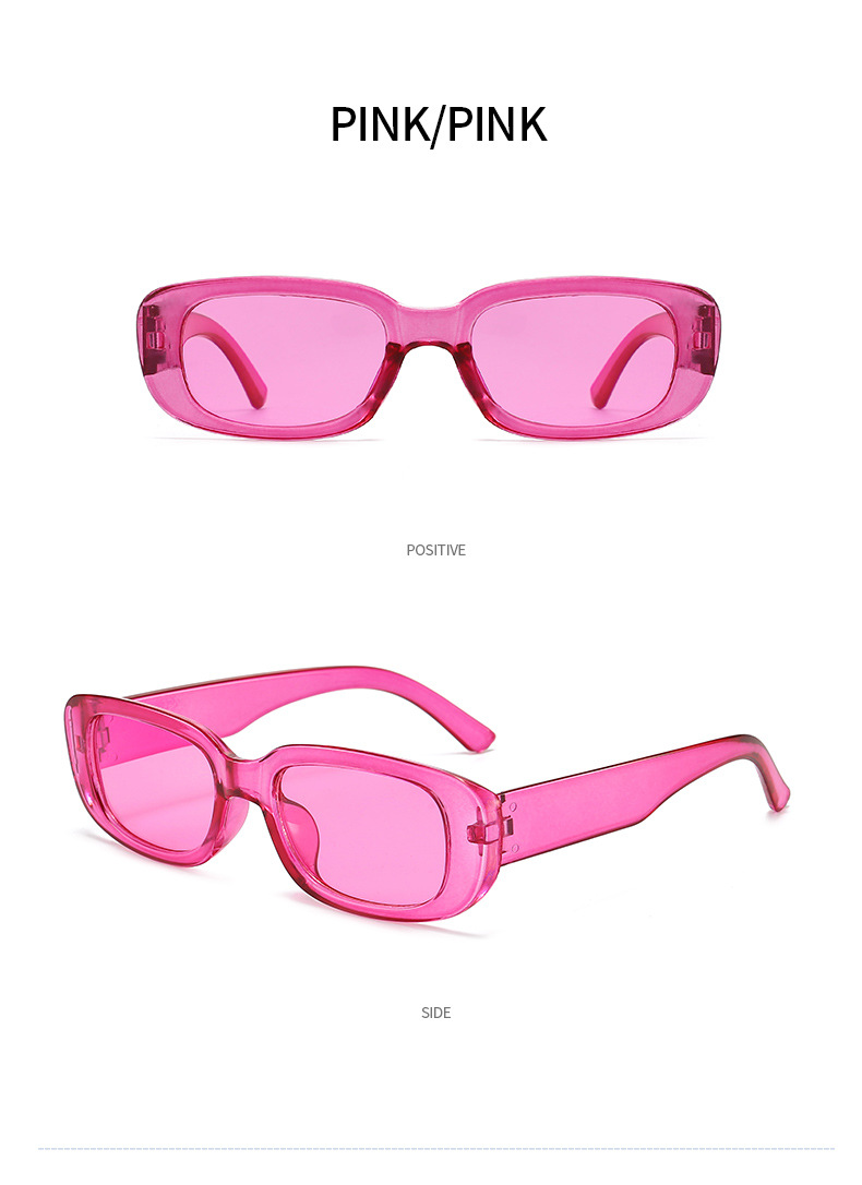 gafas con montura rosa y lentes rosas