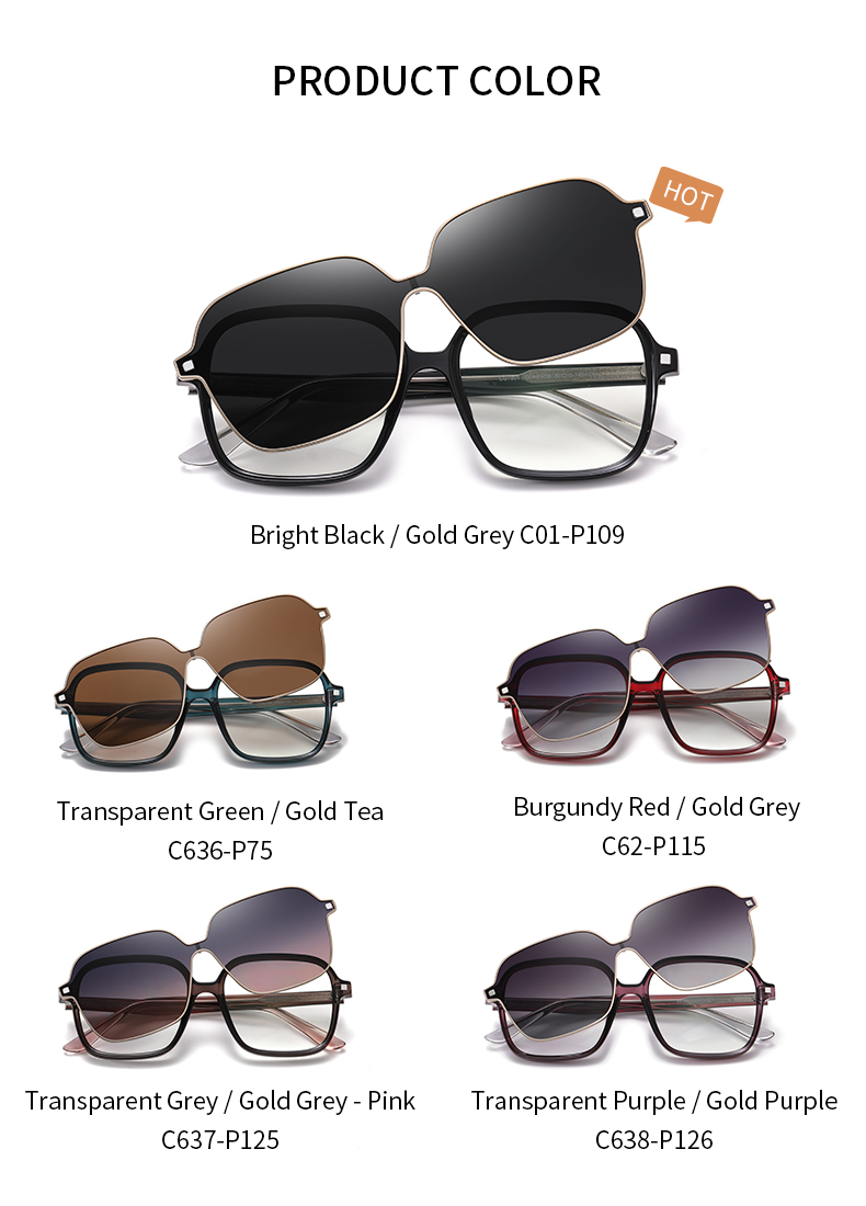 Multi-Function Glasses Polarized Clip-On Sunglasses