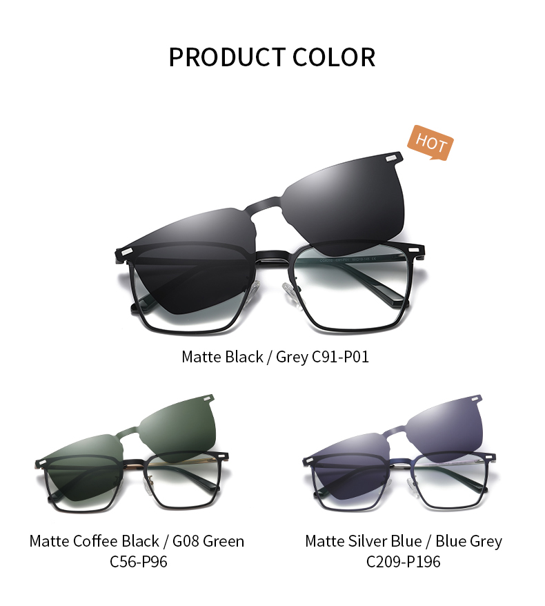 RUISENS'S High Quality Metal Clip-On Sunglasses CG802