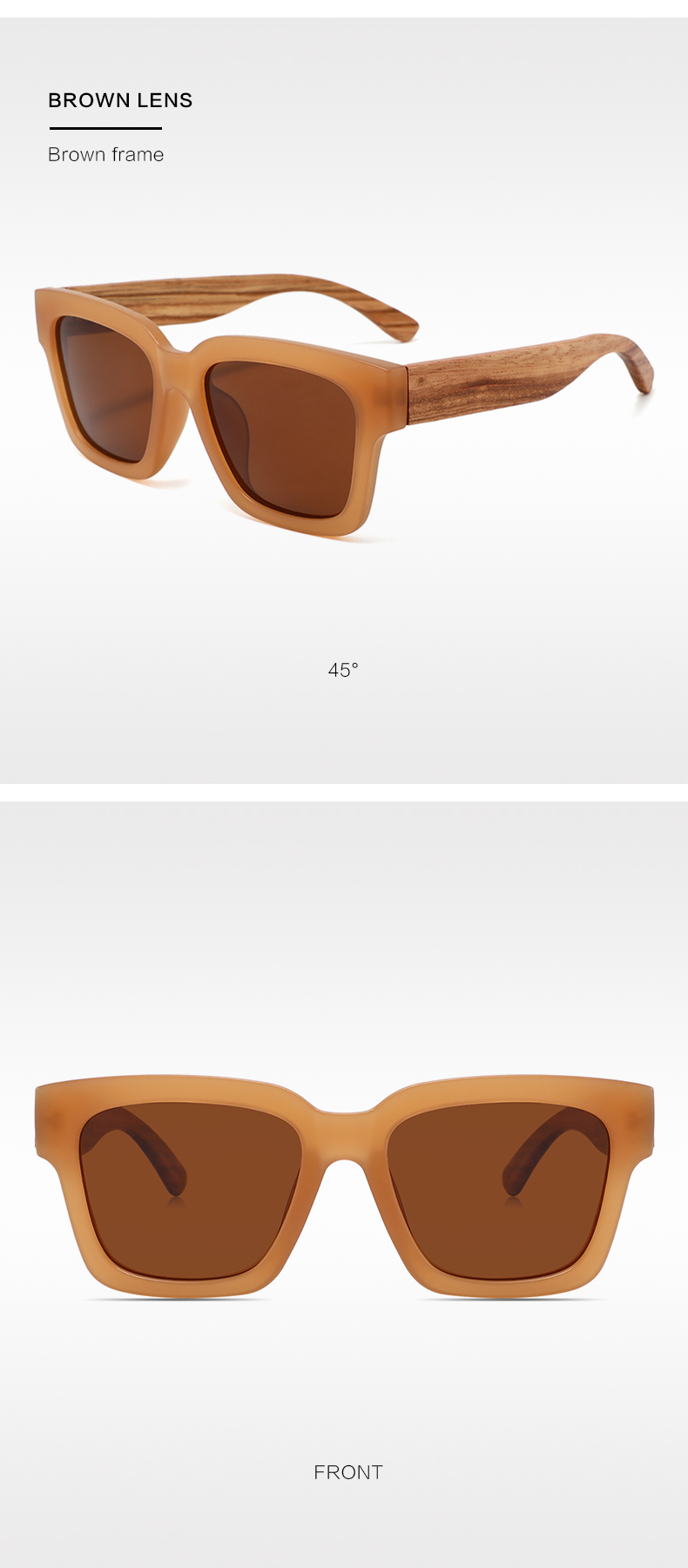 RUISEN'S Gafas de sol retro polarizadas de madera ligera 1535