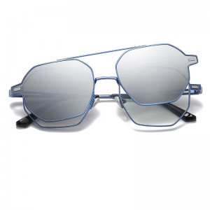 Occhiali da sole antiriflesso polarizzati in metallo con clip RUISENS'S e luce blu CG8801