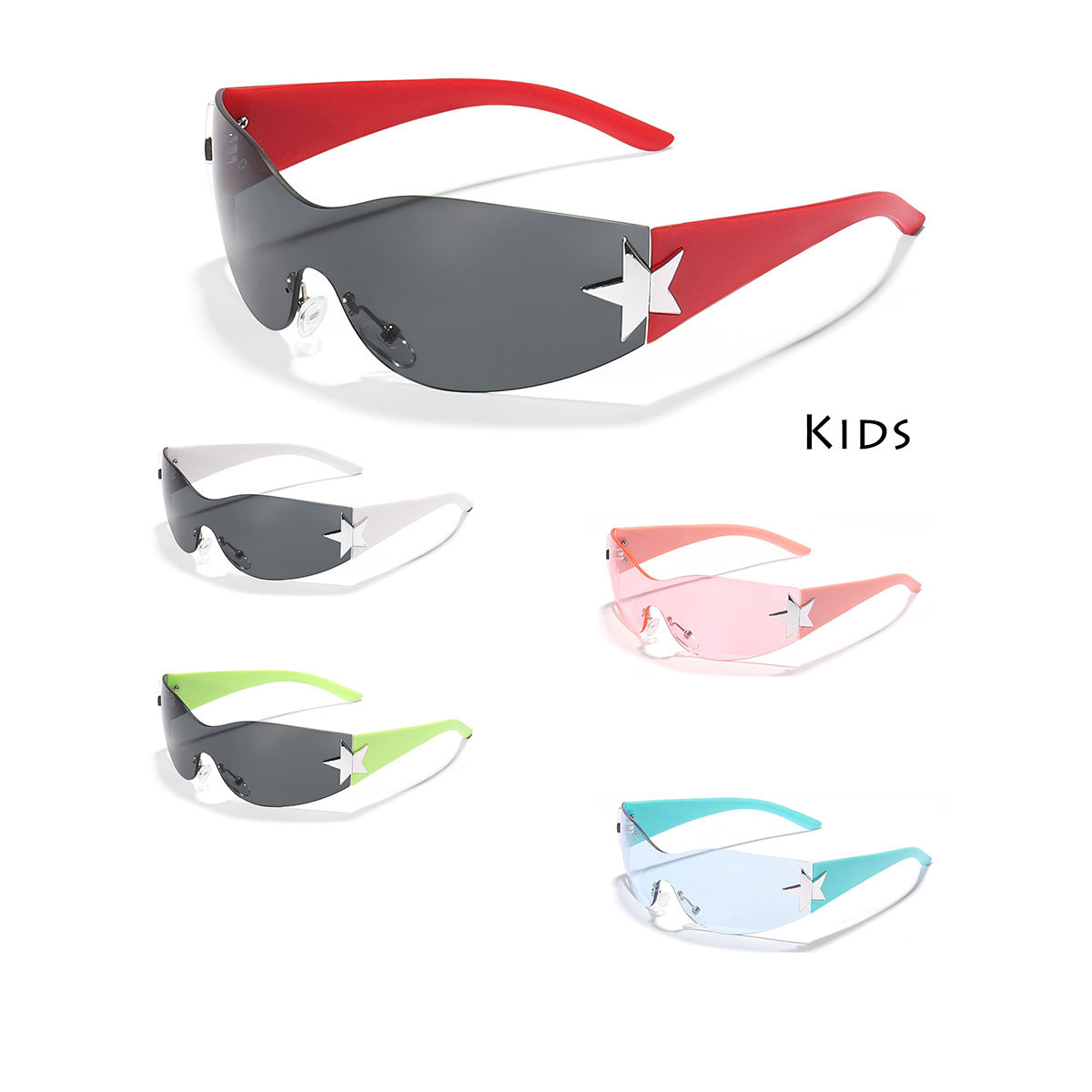 Lunettes de soleil tendance pentagramme pour enfants de RUISE'S, sans monture, pour l'extérieur, DJ503