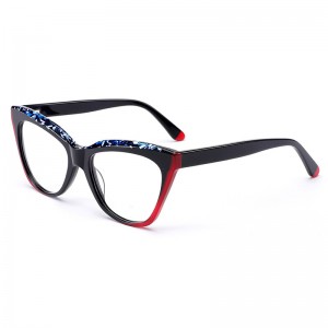 RUISEN’S Women’s High-end Color Blocked Personalized Board Optical Glasses 6034