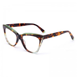 RUISEN’S Women’s High-end Color Blocked Personalized Board Optical Glasses 6034