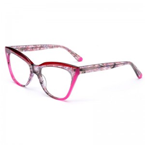 RUISEN’S Women’s High-end Color Blocked Personalized Board Optical Glasses 6034