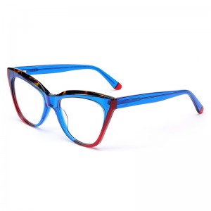 RUISEN’S Women’s High-end Color Blocked Personalized Board Optical Glasses 6034