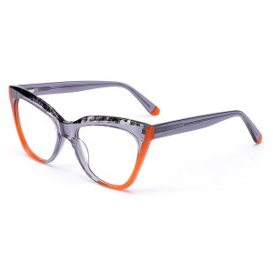 RUISEN’S Women’s High-end Color Blocked Personalized Board Optical Glasses 6034