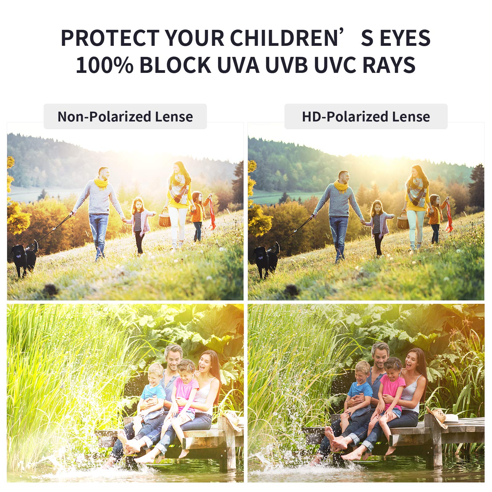 UVA UVB protection kids sunglasses