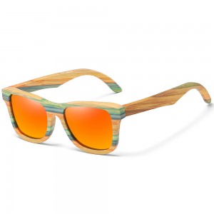 RUISENS'S modische, farbige, polarisierte Bambus-Sonnenbrille aus Holz, 3834