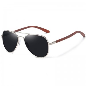 Gafas de sol con patillas de madera y montura metálica personalizadas de RUISEN GM2801