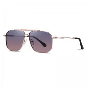 RUISEN'S Gafas de sol polarizadas cuadradas de metal para hombre JS8538