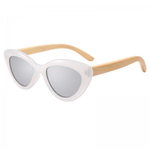 RUISEN’S Cat Eye Frame Wooden Sunglasses for Men and Women 1525