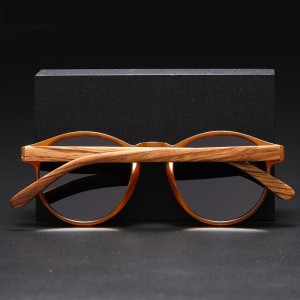 RUISEN’S Unisex Retro Bamboo Round Frame UV400 TAC Polarized Sunglasses