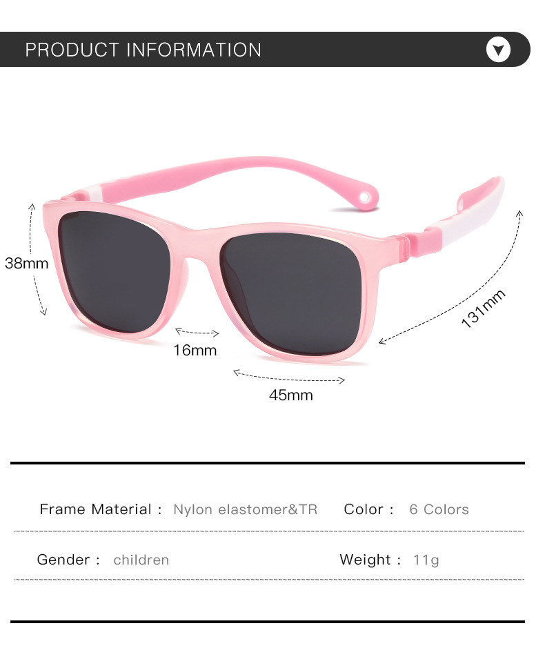 Les lunettes de soleil pour enfants avec protection UV RUISE'S sont confortables et douces NP0809