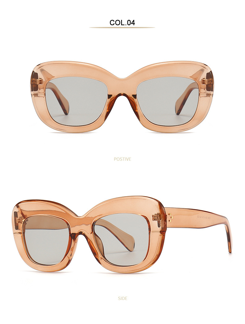 RUISEN'S Neue modische Damen-Sonnenbrille mit großem Rahmen und Reisnägeln