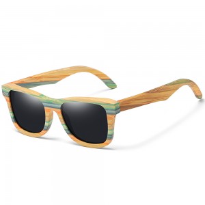 RUISENS'S modische, farbige, polarisierte Bambus-Sonnenbrille aus Holz, 3834