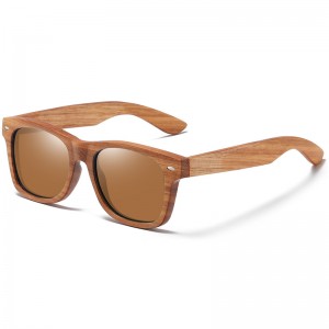 RUISEN'S Lunettes de soleil polarisées en bois clair pour hommes et femmes 8171