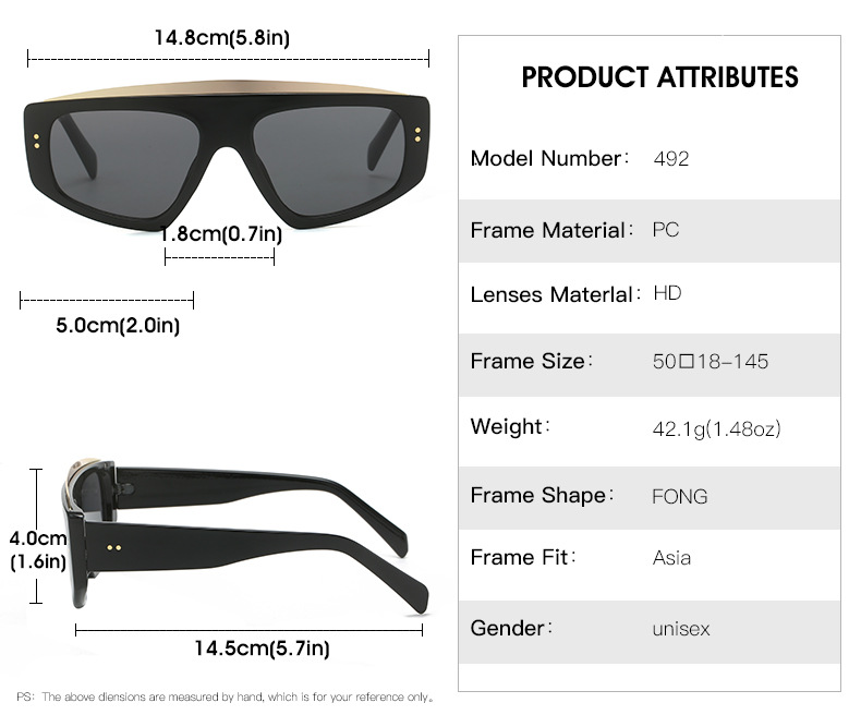 RUISEN'S Modische Instagram-Sonnenbrille für Männer und Frauen M492-03