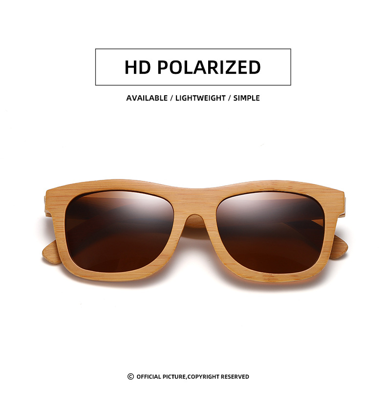 משקפי שמש מעץ RUISEN'S Polarized Light לנשים וגברים 1725