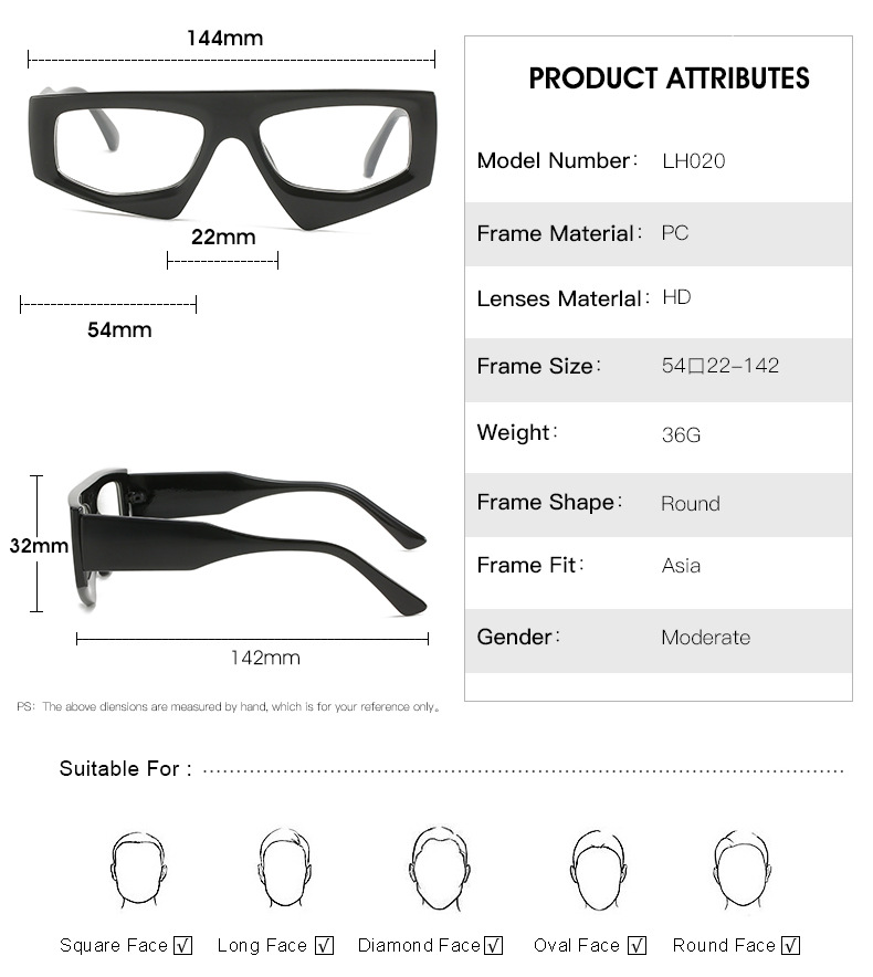 RUISEN'S Fashion Retro Frame UV400 משקפי שמש להגנת עיניים