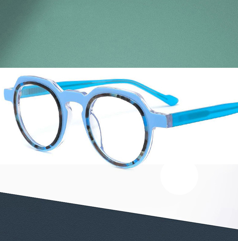 Montura de gafas ópticas de acetato poligonal de moda X014-3