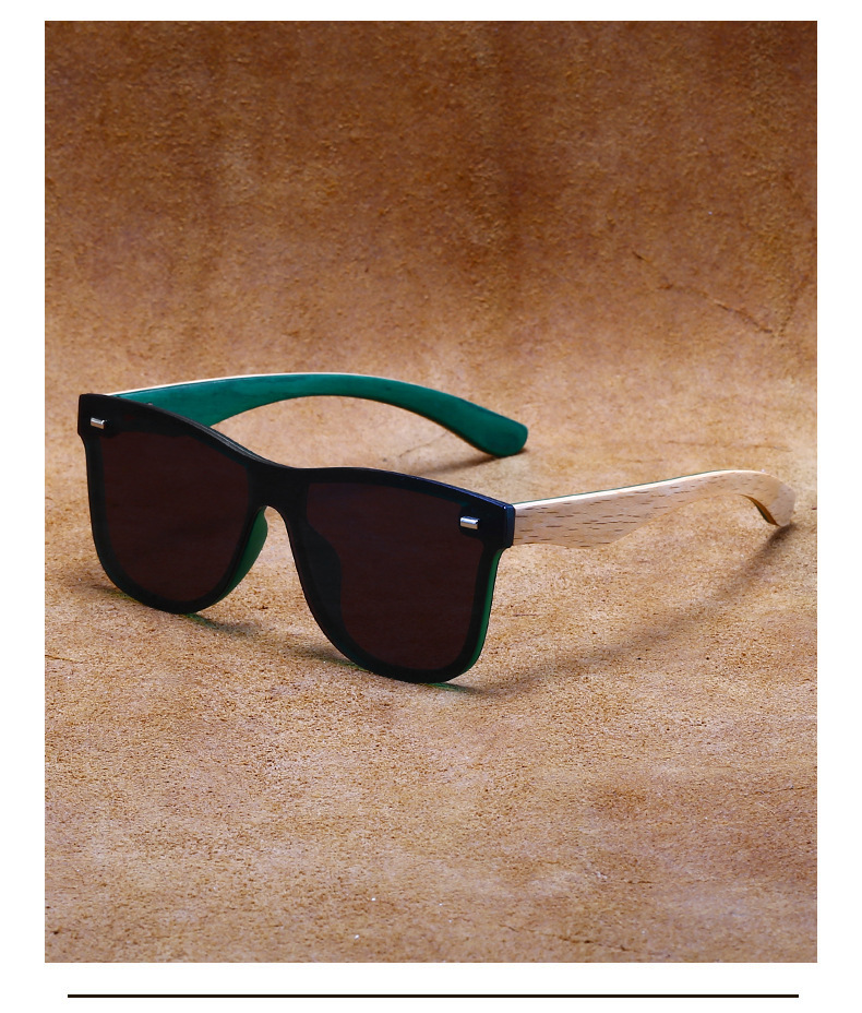 RUISEN'S Lunettes de soleil en bois tendance pour hommes 63742