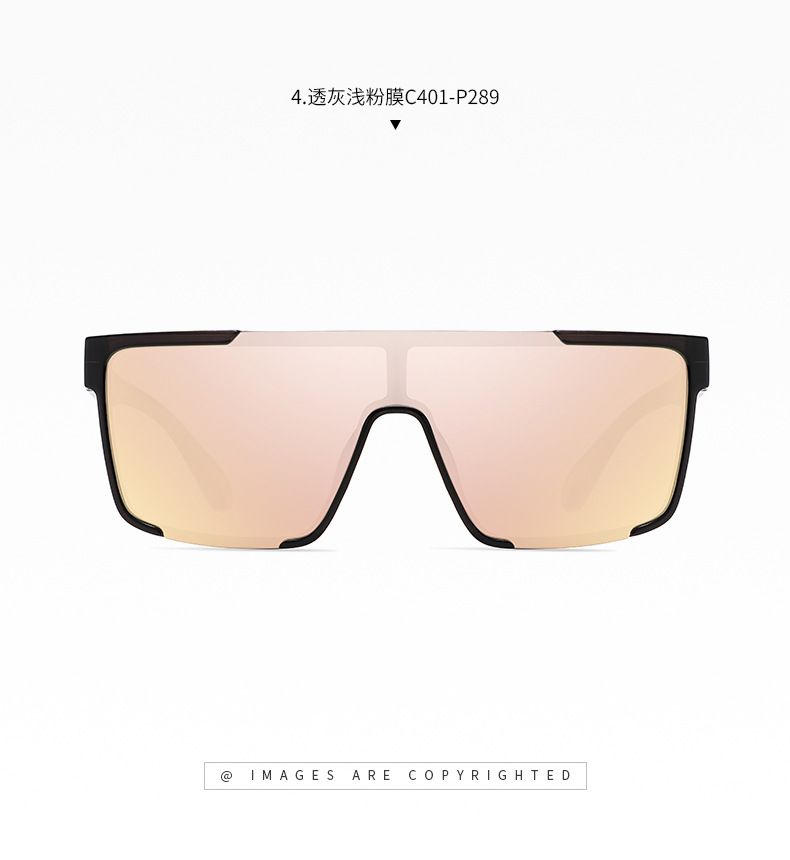 RUSEN'S Lunettes de soleil polarisantes une pièce à grande monture pour femme TR7543