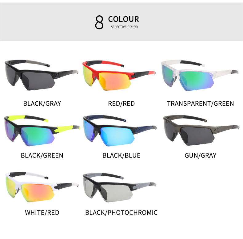 RUISEN'S Sports Cycling Nouvelles lunettes de soleil à changement de couleur 8312