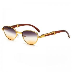 RUISEN'S RETRO Wood-Grain Finish Sunglasses pro Women (LXVI)DCXI