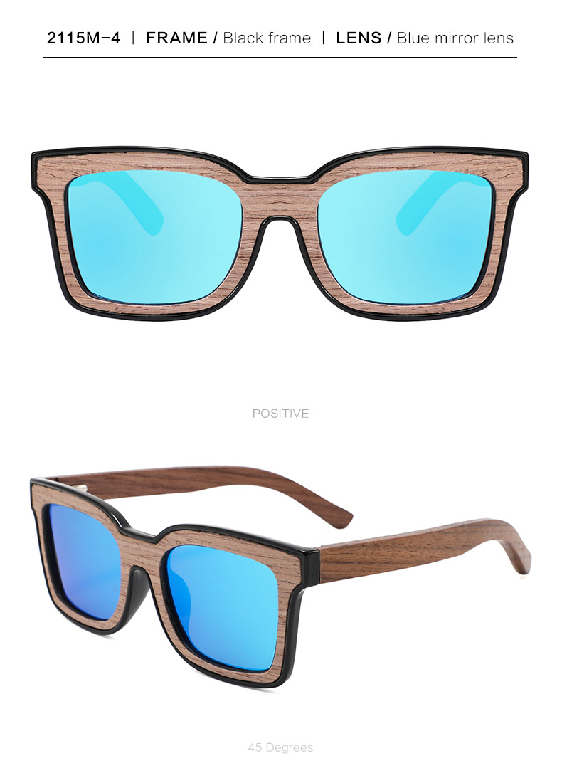 Gafas de sol de madera RUISEN'S para hombre 2115