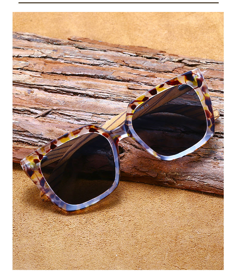 RUISEN'S Gafas de sol polarizadas de madera ligera para mujer 63790