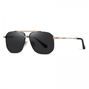 RUISEN'S Men's Square Metal Polarized משקפי שמש JS8538