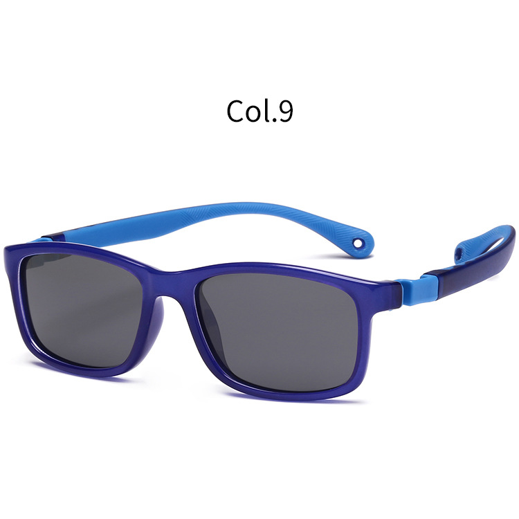 RUISEN'S Lunettes de soleil tendance pour enfants à monture carrée confortables et douces NP0807