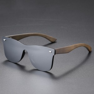 RUISEN'S moderne Unisex-Sonnenbrille aus Holz mit Bügel 61632