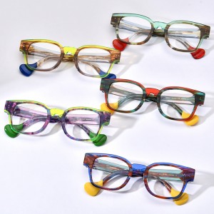 RUISEN’S Custom Multi-color Patchwork Square Eyeglasses Frames 19357