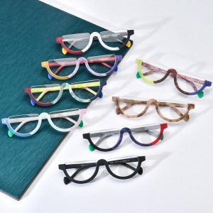 RUISEN'S Custom Multicolor Frosted Half round Eyeglass Frames 19361