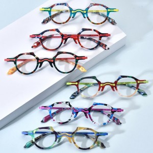 Montature per occhiali con piastra Cat Eye in lega color block personalizzata RUISEN'S19341