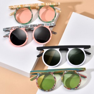 Gafas de sol redondas con placa de patchwork personalizadas de RUISEN 19339T